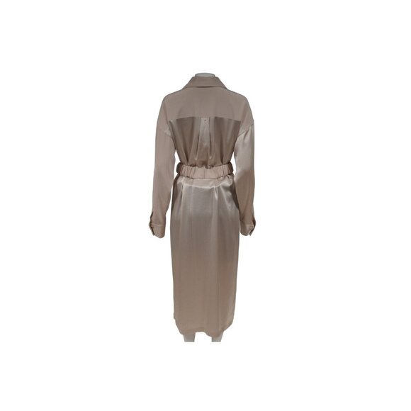 CO Essentials Collection Belted Pocket Shirt Dress Large Champagne Beige - Picture 6 of 16